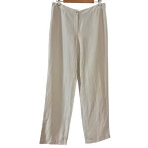 Eileen Fisher Silk Linen Pants – Bone / Light Grey – Medium